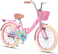 Glerc Maggie Girls Bike, 12-20 Inch Kids Bike for 2-13 Years Old Children, Princess Style Kids Bicycle with Doll-Seat & Basket & Training Wheels, Multiple Colors