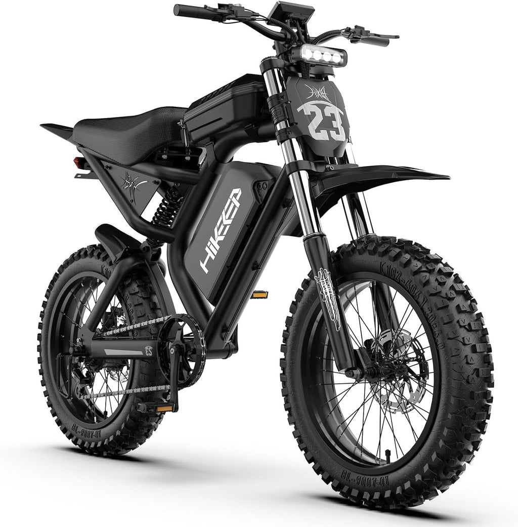 HiKeep Electric Dirt Bike for Adults - Peak 1500W/3000W Electric Bikes, 28-35MPH, 48V/52V 15.6Ah/25Ah/40Ah, 70-120 Mile(PAS Mode), 16/20 Inch All-Terrain Fat Tire Electric Motorcycle