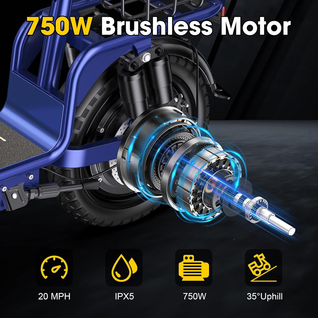 INSDRGN Adults Electric Scooter with Seat,1000W Peak Motor 48V 10.4AH Foldable Electric Scooter,14' Tires,20MPH, 28-Mile Long Range and Dual Disc Brakes,330lbs Max Load