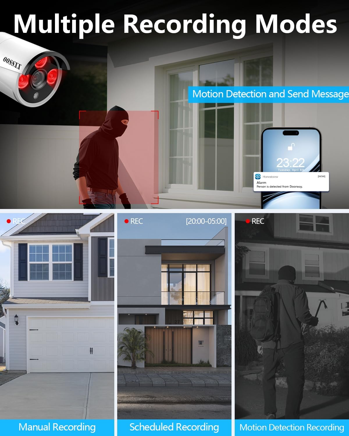 (2026 Update) Wireless Security Camera System, 10CH WiFi NVR with 8 x 3MP Dual Antenna Cameras, 55% Longer Range, 4TB HDD 60-Day Recording, Dual Band 2.4/5.8GHz, IP67, Free App