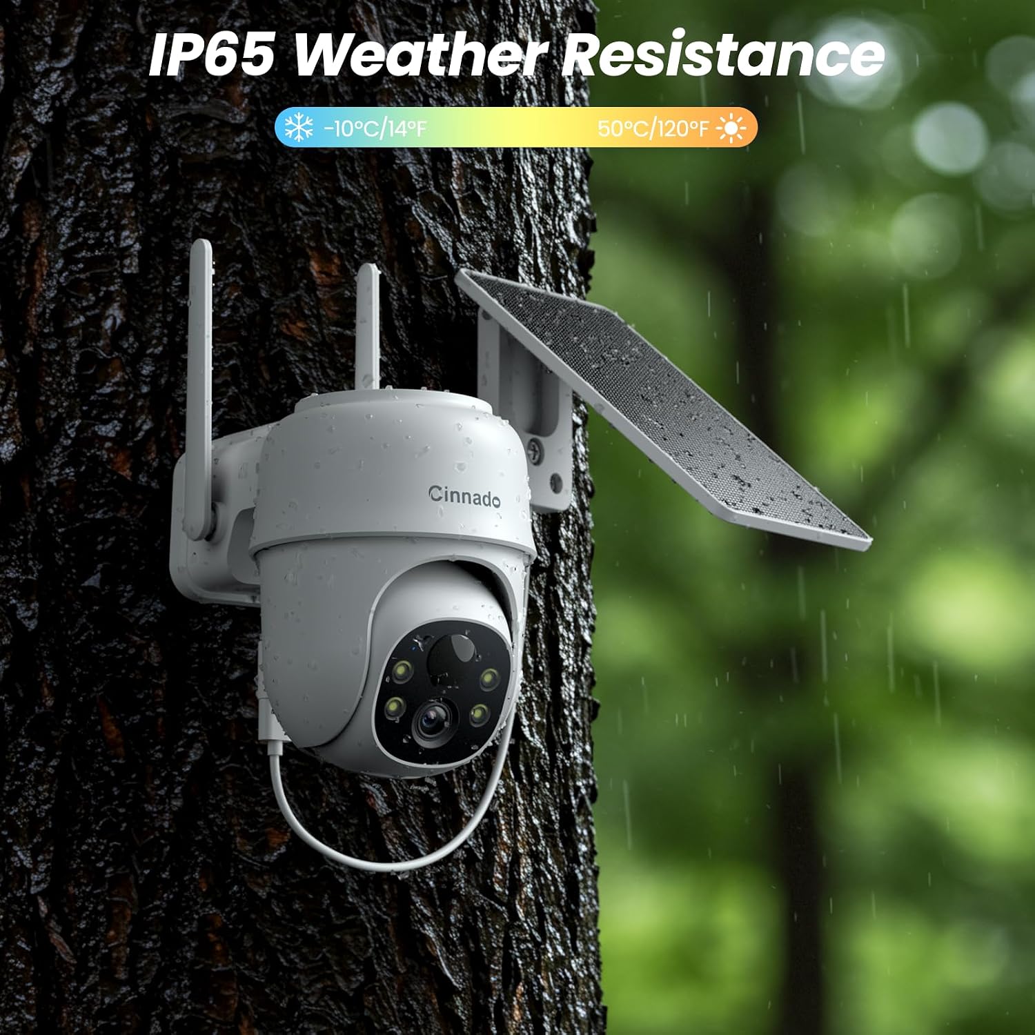 Cinnado 2K Cameras for Home Security-2.4G WiFi Outdoor Camera Wireless Solar/Battery Powered, 360° Viewing, Human Detection, Color Night Vision, Cloud/SD Storage B6 (B6-White-3pack-2.4G)