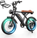 Movcan V60/V60 Pro Electric Bike, 48V 15.6/18.2Ah Removable Battery 20' Fat Tire Electric Bike, 1000/1500W Motor 30/33MPH Top Speed Electric Motorcycle, for Commute/Offroad/School/Rain/Snow Riding.