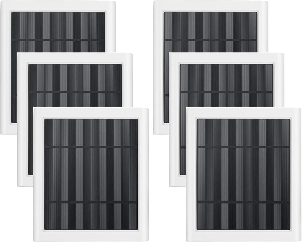 6 Pack IP65 Solar Panel for Rings Camera, 4W Solar Charger Compatible with Rings Spotlight &All-New Stick Up Outdoor Cam Battery, 10ft Long Cable with USB-C to Barrel Plug Adapter