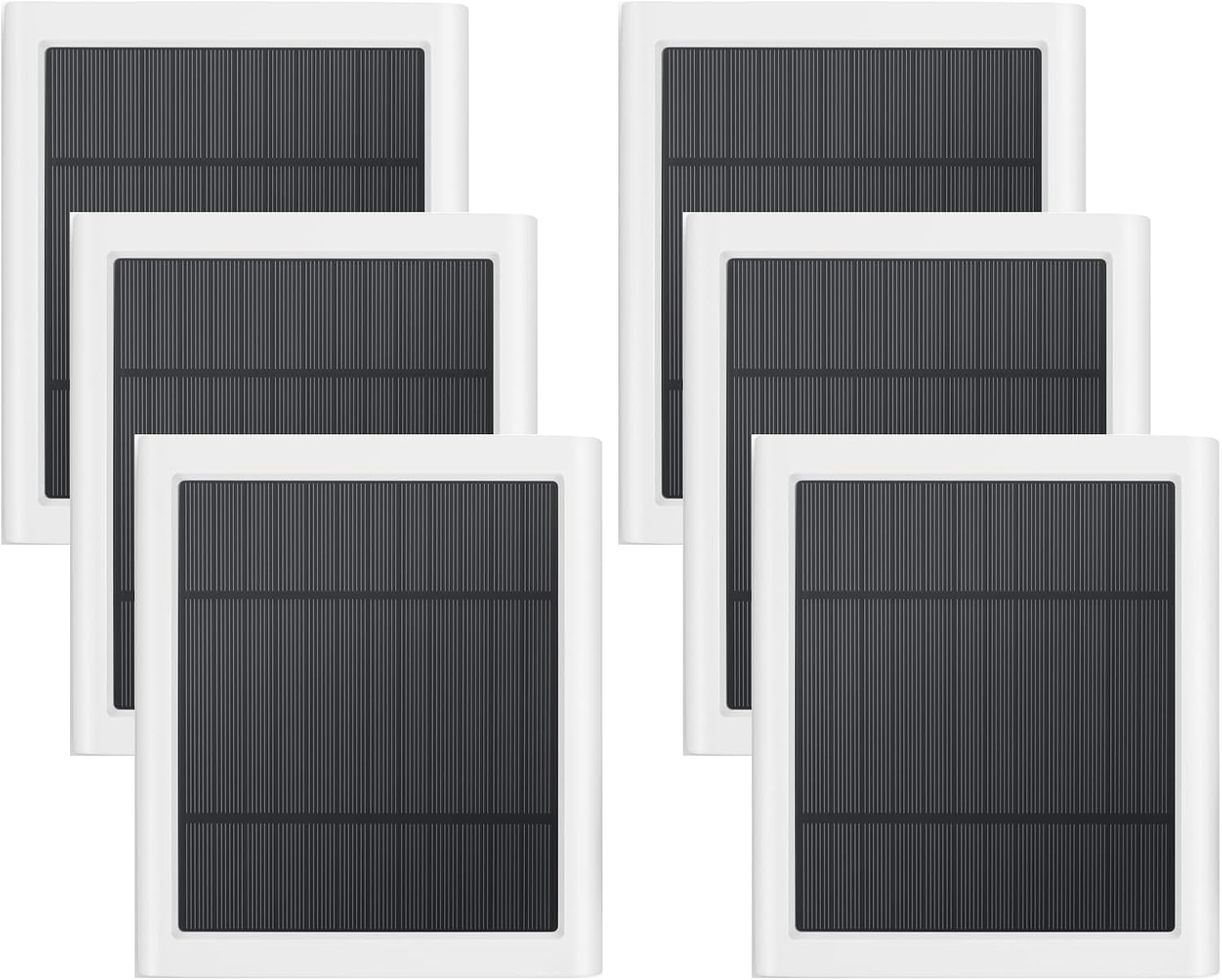 6 Pack IP65 Solar Panel for Rings Camera, 4W Solar Charger Compatible with Rings Spotlight &All-New Stick Up Outdoor Cam Battery, 10ft Long Cable with USB-C to Barrel Plug Adapter