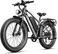 Jasion EB5 MAX Electric Bike for Adults with 1500W Peak Motor, 48V 15Ah (720Wh) Battery Electric Mountain Bike, 26'' x 4'' Fat Tire Ebike, 28+MPH Speed, Cruise Control, with Fenders, Rear Rack