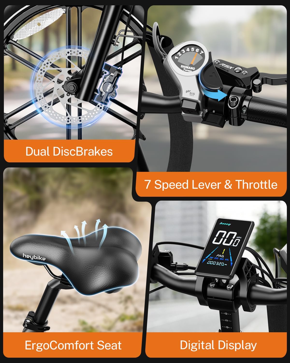 Heybike Ranger 20'x4.0' Fat Tire Folding Electric Bike for Adults, 1200W/1800W Peak Motor, 28/32MPH, up to 55/90 Miles Range, UL2849 Certified Removable Battery for Commute Beach Mountain Snow E Bike