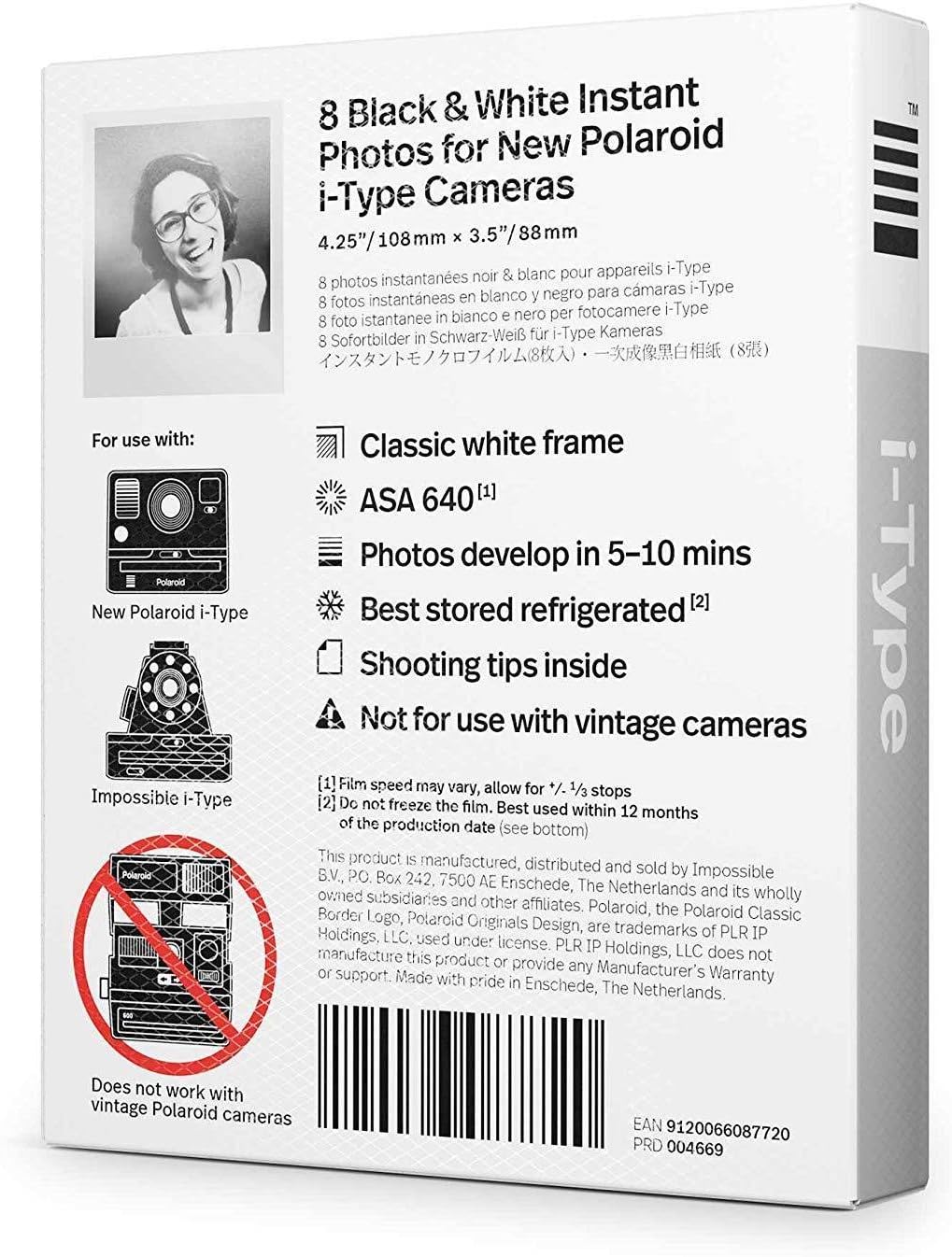 Polaroid Originals Standard B&W Instant Film for i-Type Cameras (40 Exposures)