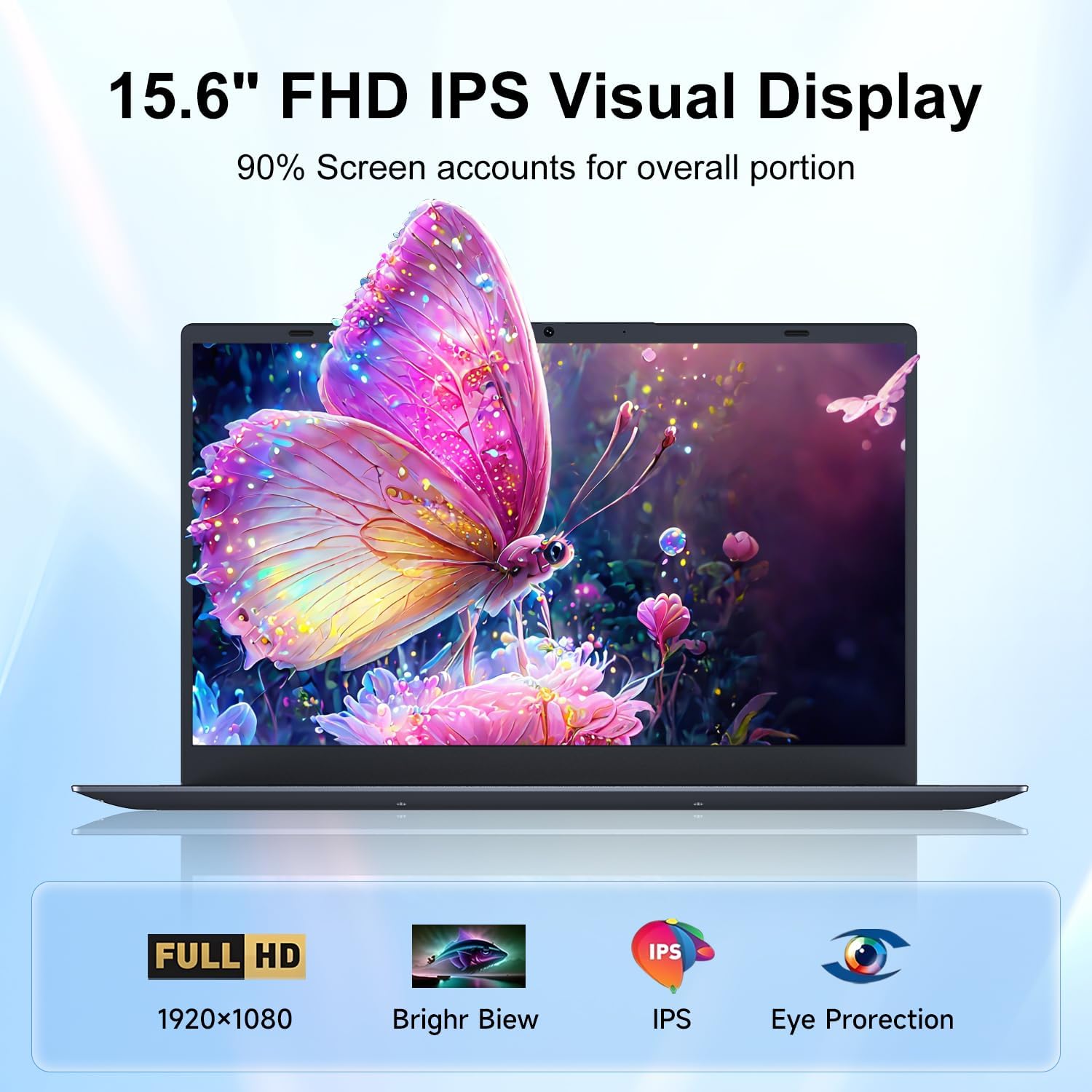 BLUEING 15.6' Laptop Computer, 16GB RAM 512GB SSD (Up to 2TB), N5095 Processor (4-Core, Up to 2.9 GHz), Win11 Pro, 1080P FHD Display, Fingerprint, Backlit KB, Wi-Fi 5, BT5.0, HDMI, Type-C, Laptops
