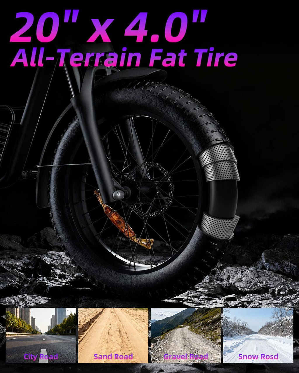 Electric Bike for Adults 1500W Peak Power, 20' Fat Tire All-Terrain E-Bike, 35MPH Top Speed 48V 18.9AH Lithium Battery, 31-60 Miles Range for Road Sand Mountain Snow