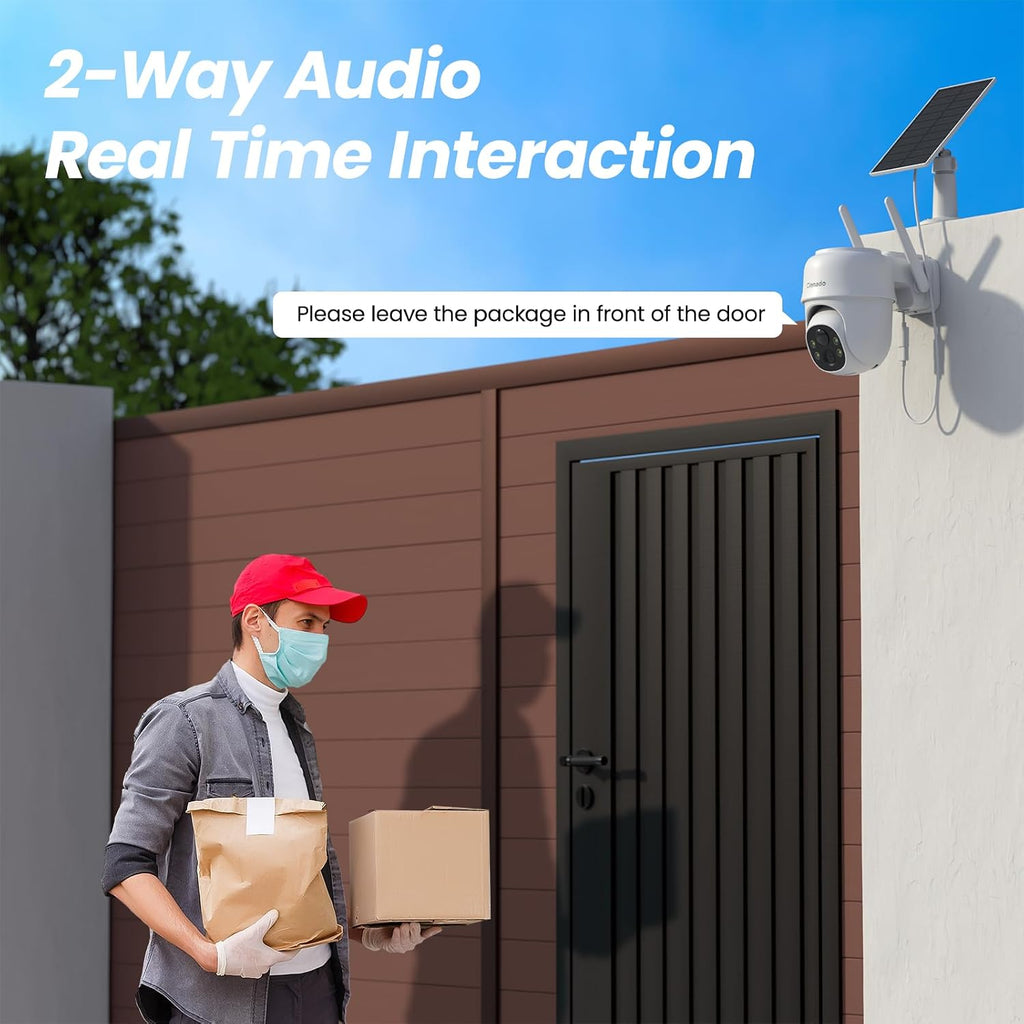 Cinnado 2K Cameras for Home Security-2.4G WiFi Outdoor Camera Wireless Solar/Battery Powered, 360° Viewing, Human Detection, Color Night Vision, Cloud/SD Storage B6 (B6-White-4pack-2.4G)