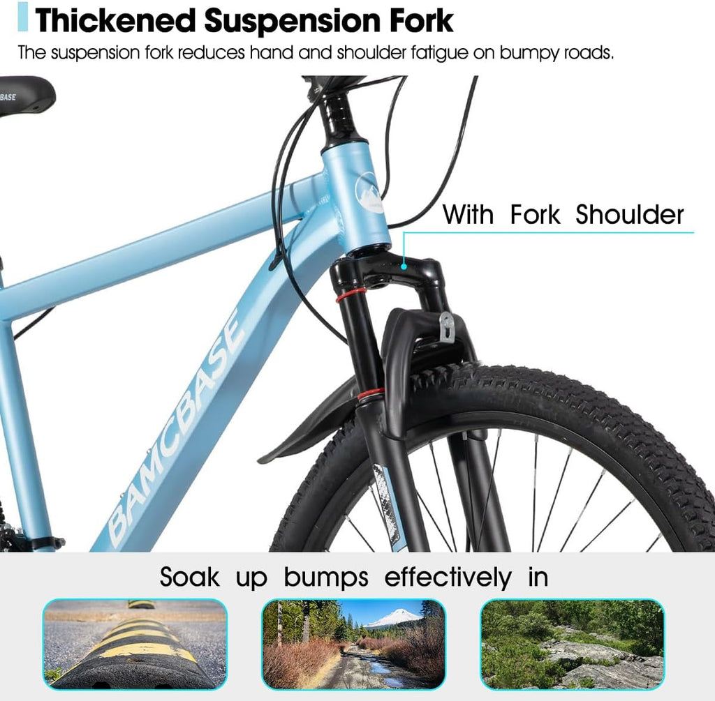 HILAND 26 27.5 Inch Mountain Bike, Mens and Womens Aluminum Frame MTB with 21 Speeds, Dis Brake, Hardtail Bicycle for Adults
