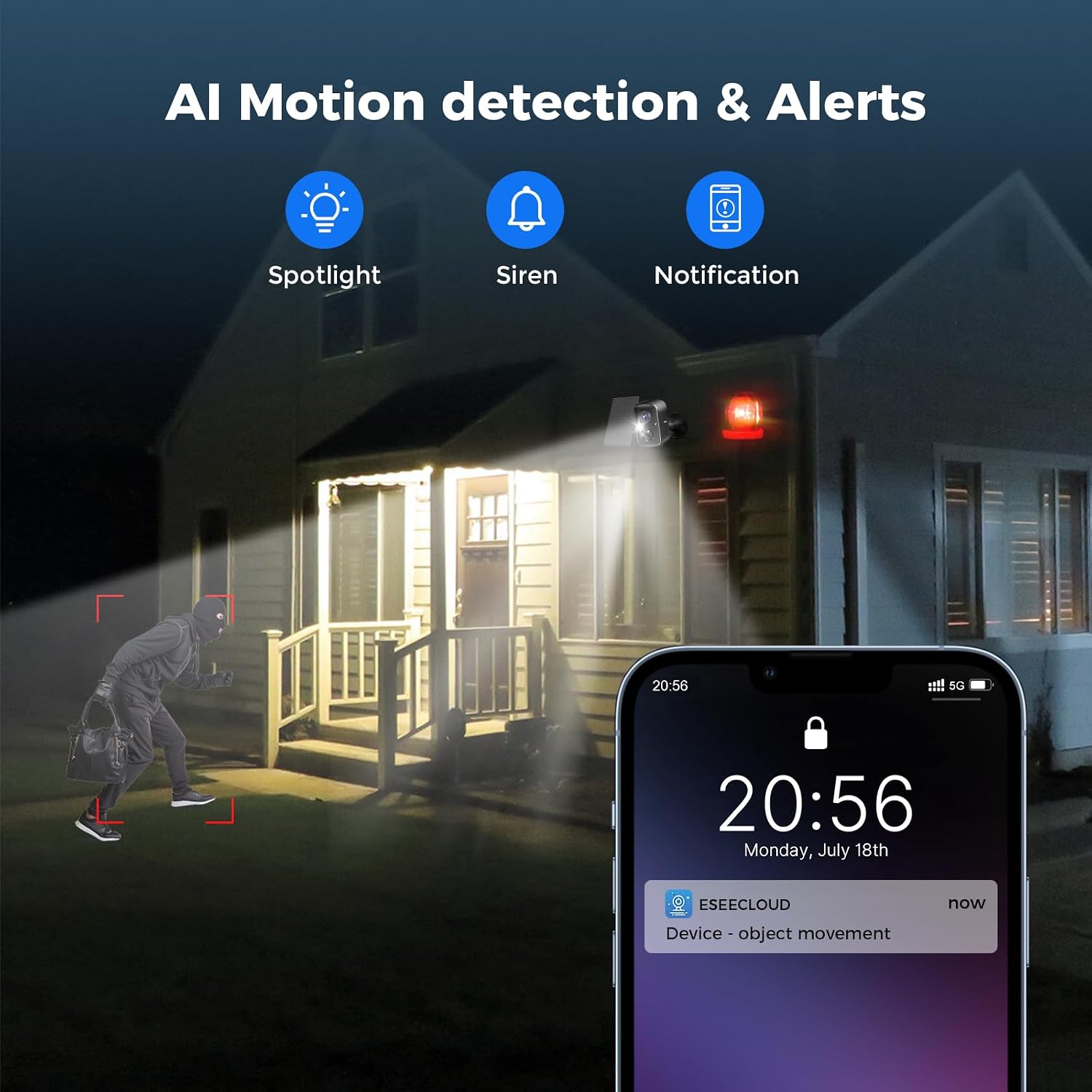 Hiseeu Security Cameras Wireless Outdoor, 4pcs Solar Powered 3K 4MP Surveillance WiFi Cameras for Home Security Outside, PIR/AI Motion Detection, Waterproof, Color Night Vision, 2-Way Audio, Black