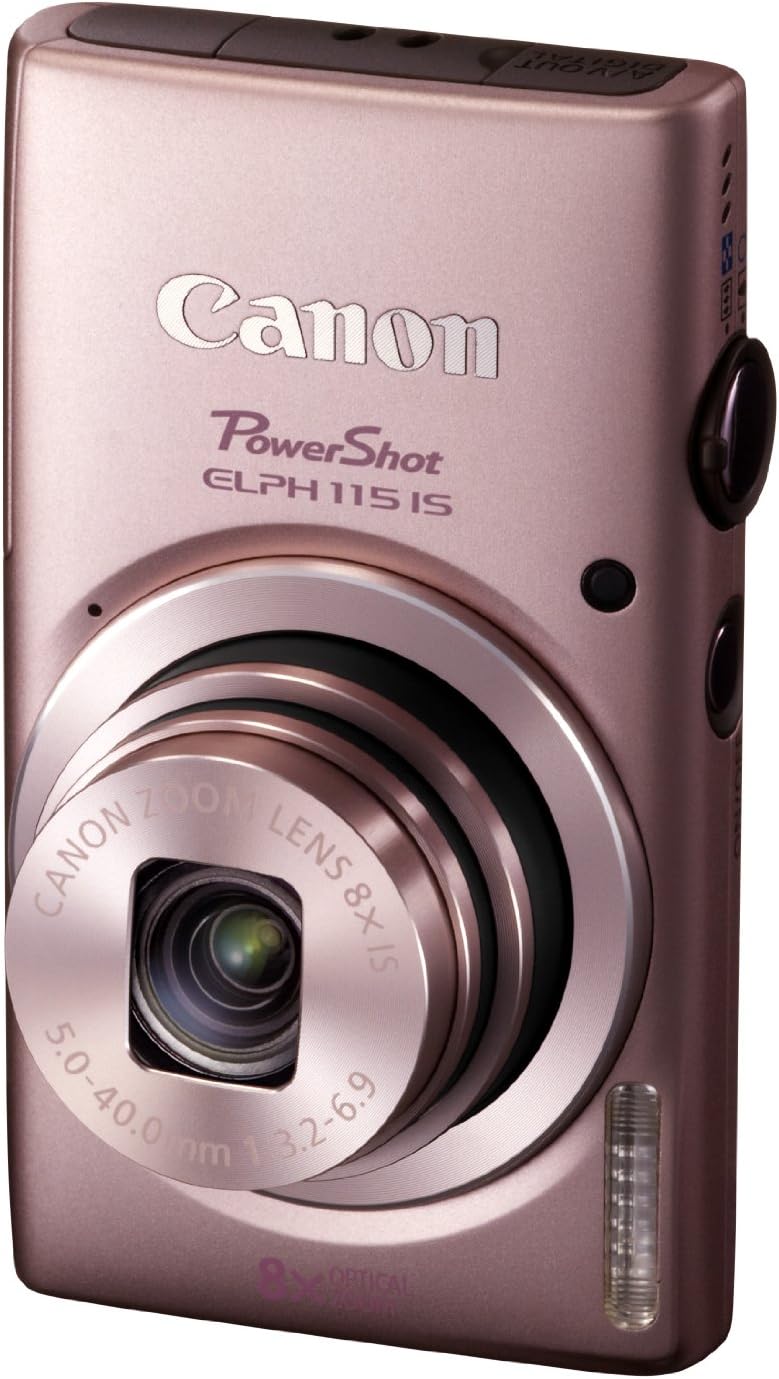 Canon PowerShot ELPH 115 is 16.0 MP Digital Camera with 8X Optical Zoom with a 28mm Wide-Angle Lens and 720p HD Video Recording (Pink)
