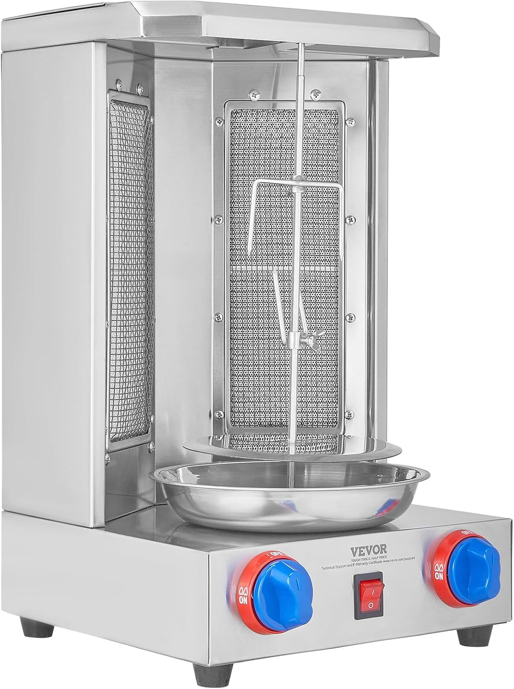 VEVOR Shawarma Grill Machine, 13 lbs Capacity, Chicken Shawarma Cooker Machine with 2 Burners, Gas Vertical Broiler Gyro Rotisserie Oven Doner Kebab Machine, for Home Restaurant Kitchen Parties