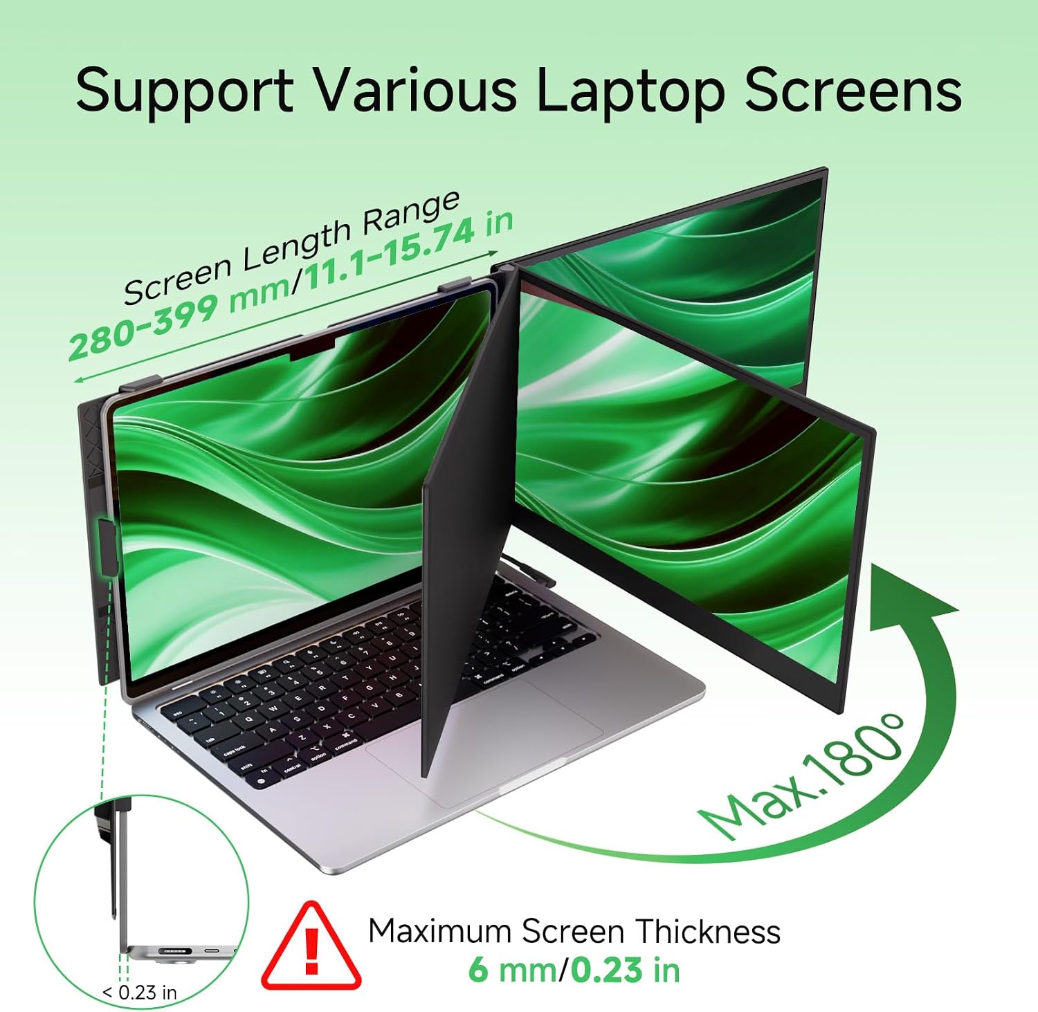 Laptop Screen Extender - 14' Ultra Thin and Light Travel Monitor for Laptop FHD 1080P Portable Second Monitor IPS Screen Display Plug & Play for Mac Windows Android iOS