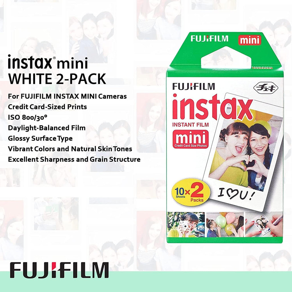Fujifilm Instax Mini 12 Instant Film Camera, Fuji Instax Mini Film (20 Sheets), Fuji Rainbow Instant Film (10 Sheets), Protective Case, Album, Insax Mini Accessory Bundle (Blossom Pink)