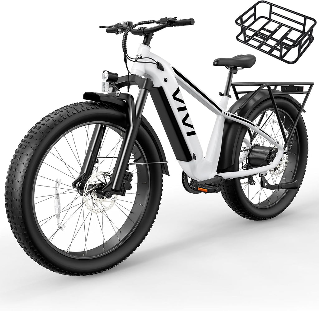 Vivi ACE01 Electric Bike for Adults,26' x 4.0 Fat Tire Ebike,750W Peak Motor Torque Sensor Electric Mountain Bike,20MPH Electric Bicycle with 48V 15AH Battery,Hydraulic Brake,SGS Certified to UL2849