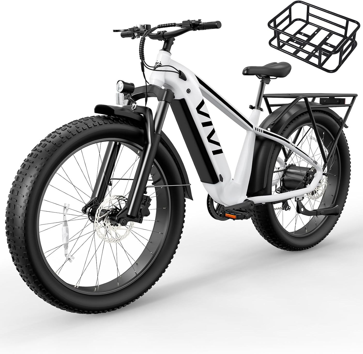 Vivi ACE01 Electric Bike for Adults,26' x 4.0 Fat Tire Ebike,750W Peak Motor Torque Sensor Electric Mountain Bike,20MPH Electric Bicycle with 48V 15AH Battery,Hydraulic Brake,SGS Certified to UL2849