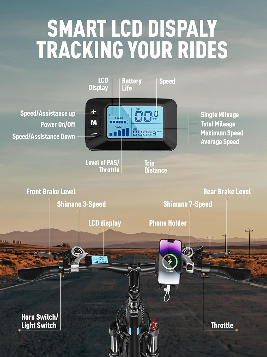 E·Bycco 29' Electric Bike for Adults, 48V 17.5AH, 1000W Peak Electric Mountain Bikes, 21-Speed Pedal Assist Ebikes, 34MPH 80 Miles Long Range Waterproof Commuter Electric Bicycle for Large Men