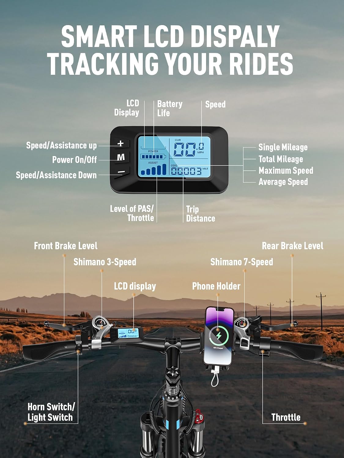 E·Bycco 29' Electric Bike for Adults, 48V 17.5AH, 1000W Peak Electric Mountain Bikes, 21-Speed Pedal Assist Ebikes, 34MPH 80 Miles Long Range Waterproof Commuter Electric Bicycle for Large Men