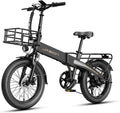Jasion EB6 Foldable Electric Bike for Adults,【1200W Peak Motor, 25 MPH, 50 Miles Range】 20' Fat Tire Ebike with 48V Built-in Battery, Lightweight Aluminum Frame E Bike for Commuting, Off-Road, Travel