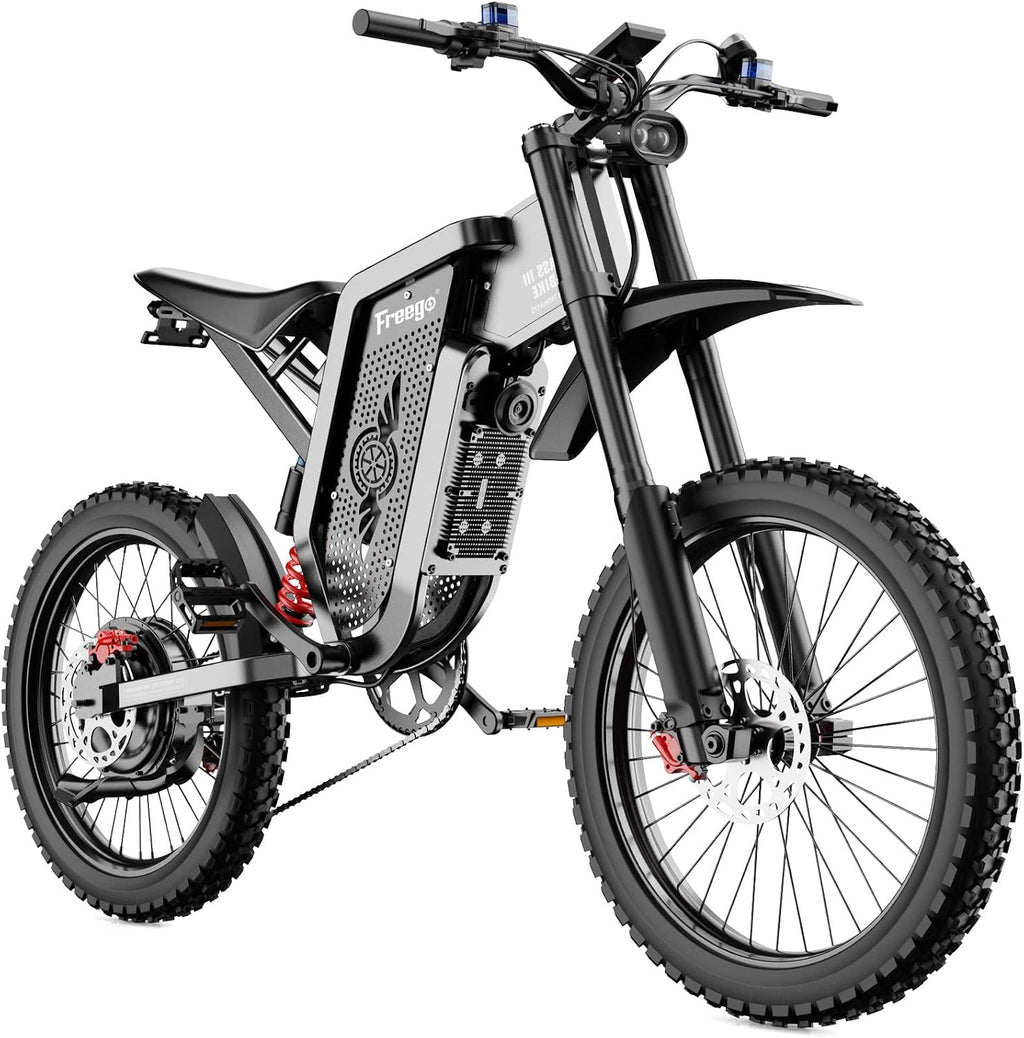Freego X2 Electric Motorcycle for Adults, Electric Dirt Bike 6000W Motor 60V 30Ah Removable Battery, Max 50Mph, 19' x2' Tire Full Suspension/Hydraulic Brake,UL2849 and UL2271 Certifications