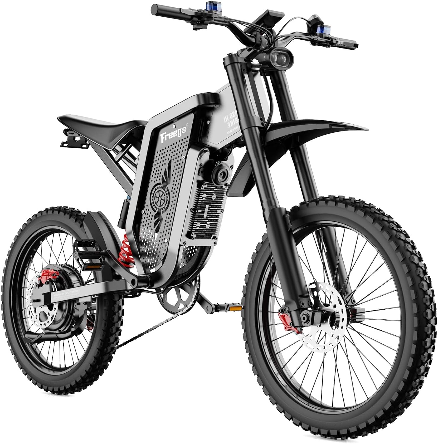 Freego X2 Electric Motorcycle for Adults, Electric Dirt Bike 6000W Motor 60V 30Ah Removable Battery, Max 50Mph, 19' x2' Tire Full Suspension/Hydraulic Brake,UL2849 and UL2271 Certifications