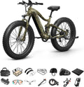 PUCKIPUPPY Boxer Electric Bike for Adults 960W, 48V 20AH Battery Ebike, Full Suspension 26' Fat Tire E Bike, 28MPH 80Miles Range Mountain Electric Bicycle, 7 Speed Hydraulic Disc Brakes