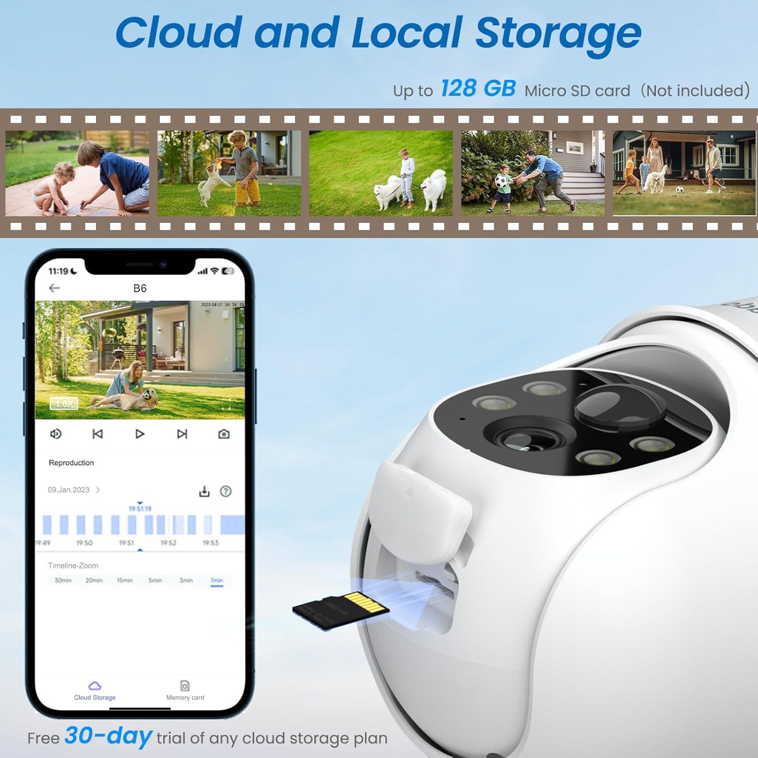Cinnado 2K Cameras for Home Security-2.4G WiFi Outdoor Camera Wireless Solar/Battery Powered, 360° Viewing, Human Detection, Color Night Vision, Cloud/SD Storage B6 (B6-White-4pack-2.4G)