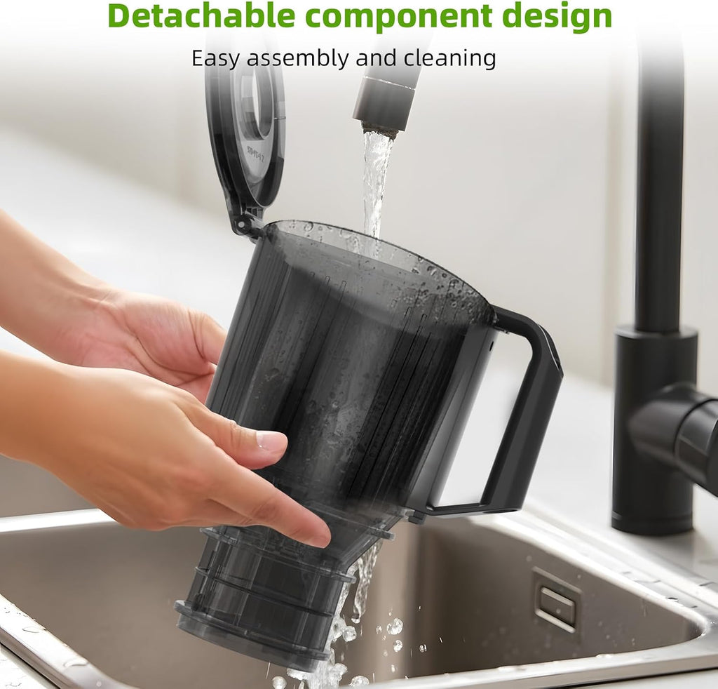Crzoe 300W Cold Press Juicer with a 5.4 Wide Feed Chute for Whole Fruits and Vegetables,Vintage knob,Slow Masticating juicer, Easy to Clean and High juice Yield,Cylindrical body,Stainless Steel