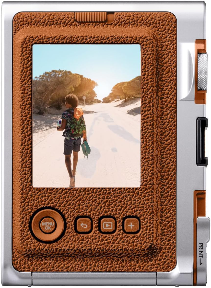 Fujifilm Instax Mini EVO Hybrid Brown Instant Camera Bundle with Case Compatible with Fujifilm Instax Mini EVO + Fujifilm Instax Mini Twin Pack Instant Film (16437396)