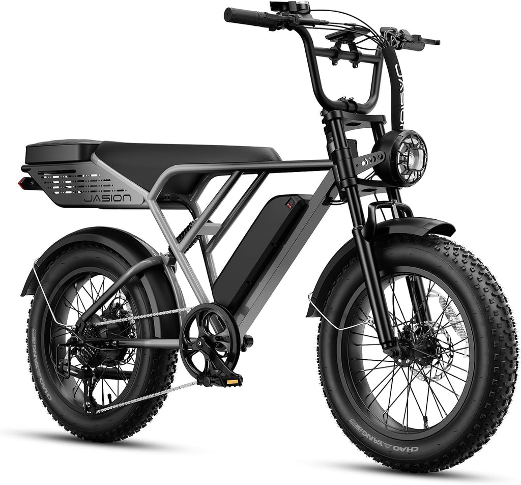 Jasion RetroVolt Pro Electric Bike for Adults, [3000W Peak Motor & 38 MPH & 90-Miles], 52V 20AH Removable Battery, Hydraulic Brakes EBike, 20'' X 4'' Fat Tire Electric Dirt Bike