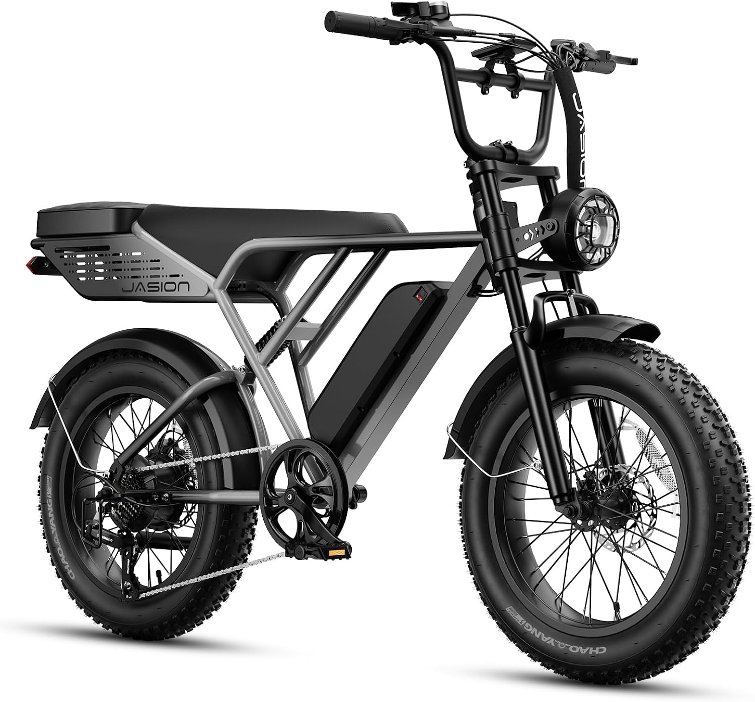 Jasion RetroVolt&Pro Electric Bike for Adults, 2000W/3000W Peak - 30/38MPH Electric Dirt Bike, 48V-52V, 13AH/20AH Battery, 70/90Miles Max Range Electric Motorcycle, 20'' X 4'' Fat Tire All-Terrain
