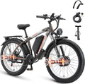 AWD Electric Bike for Adults, Peak 4000W Power 26' Fat Tire Ebike, Dual Motor Electric Bicycles, 48V 22.4AH Removable Battery Fast Dual Hydraulic Brakes 21-Speed All Terrain E-Bikes