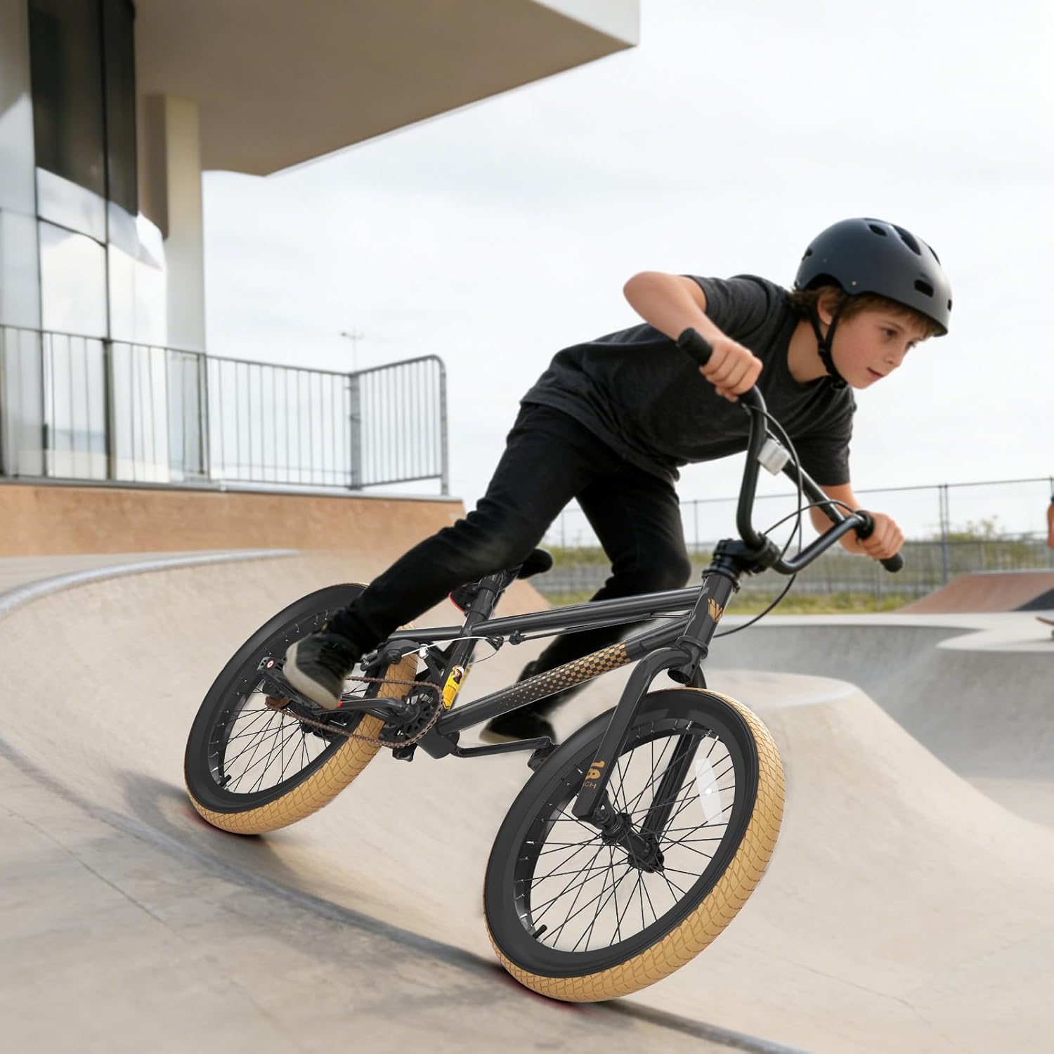 KORIMEFA Freestyle BMX Bike 18 20 inch Kids Boys Trick Bicycle for 7-12 Years Old, Hi-Ten Steel Frame, Beginner-Level to Advanced Riders