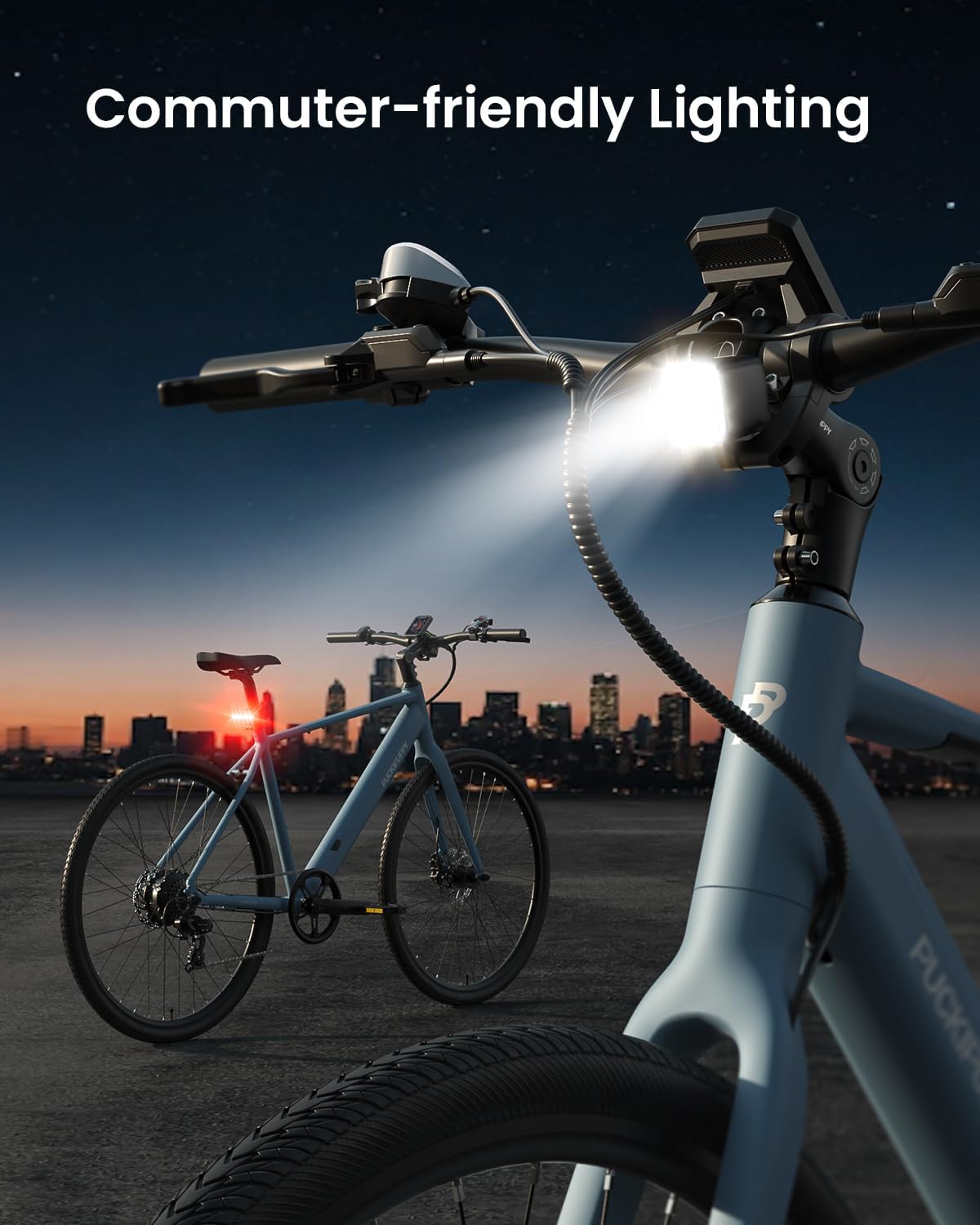 PUCKIPUPPY Electric Bike for Adults, 42lb Air-Light Aluminum Ebike with Torque Sensor, 28' Electric Bicycle with 360Wh Energy Battery, 600W 25MPH Peak E Bike, 7 Speed, 45Nm, Leather seat