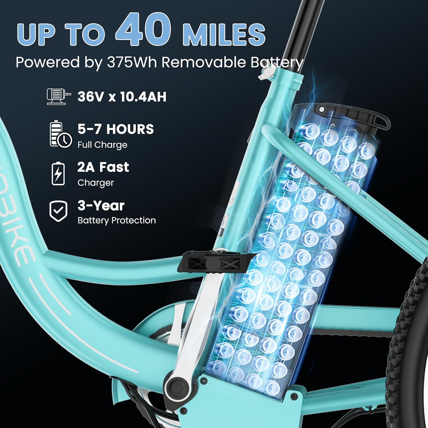 MOONCOOL Adult Electric Tricycle, 350W Front Drive Motor (Peak 700W), 15.5MPH E-Trike, Removable 36V 10.4Ah Battery, Max 60 Miles, 7-Speed 3 Wheel Electric Bike