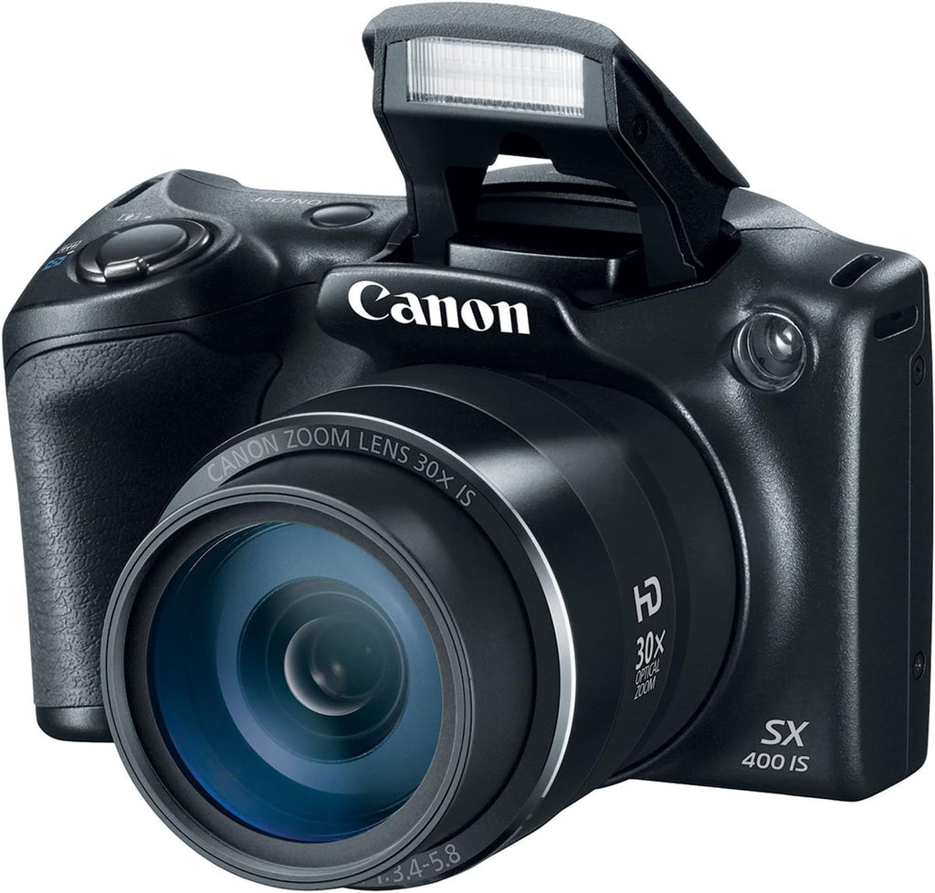Canon PowerShot SX400 Digital Camera with 30x Optical Zoom Black (Renewed)
