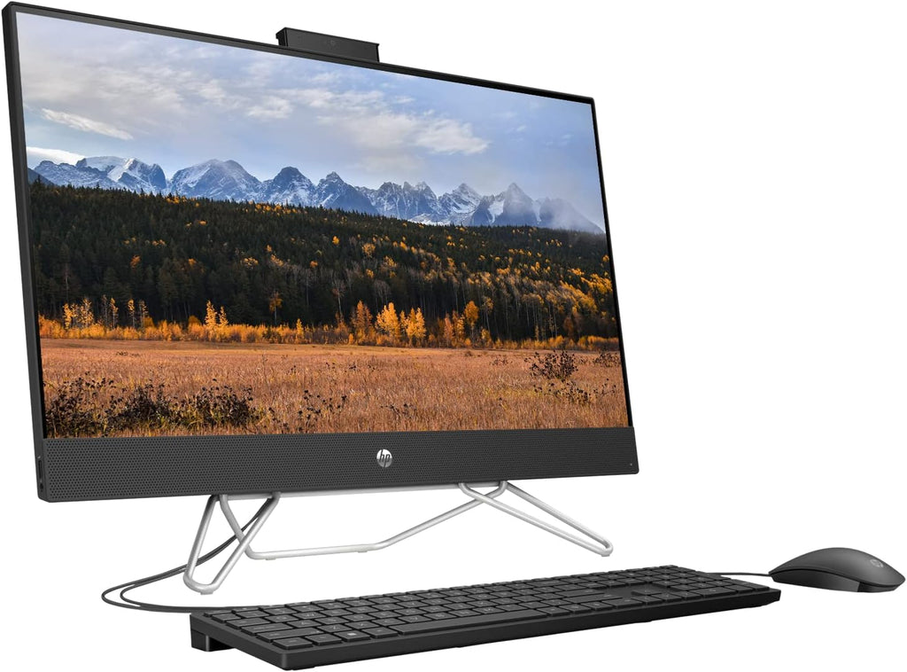 HP 27 All-in-One Desktop, 27' FHD Screen, AMD Ryzen 5 5625U Processor, 32GB DDR4 RAM, 1TB PCIe SSD, Pop-up Webcam, RJ45, HDMI, Wi-Fi 6, Wired KB & Mouse, Windows 11 Home, Black