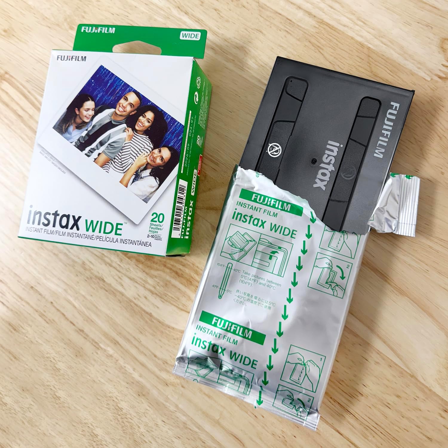 Fujifilm Instax Wide Instant Film Photo Microfiber Cloth – Compatible with Instax Wide 400, 300, 210, and 200 Cameras (80 Prints)
