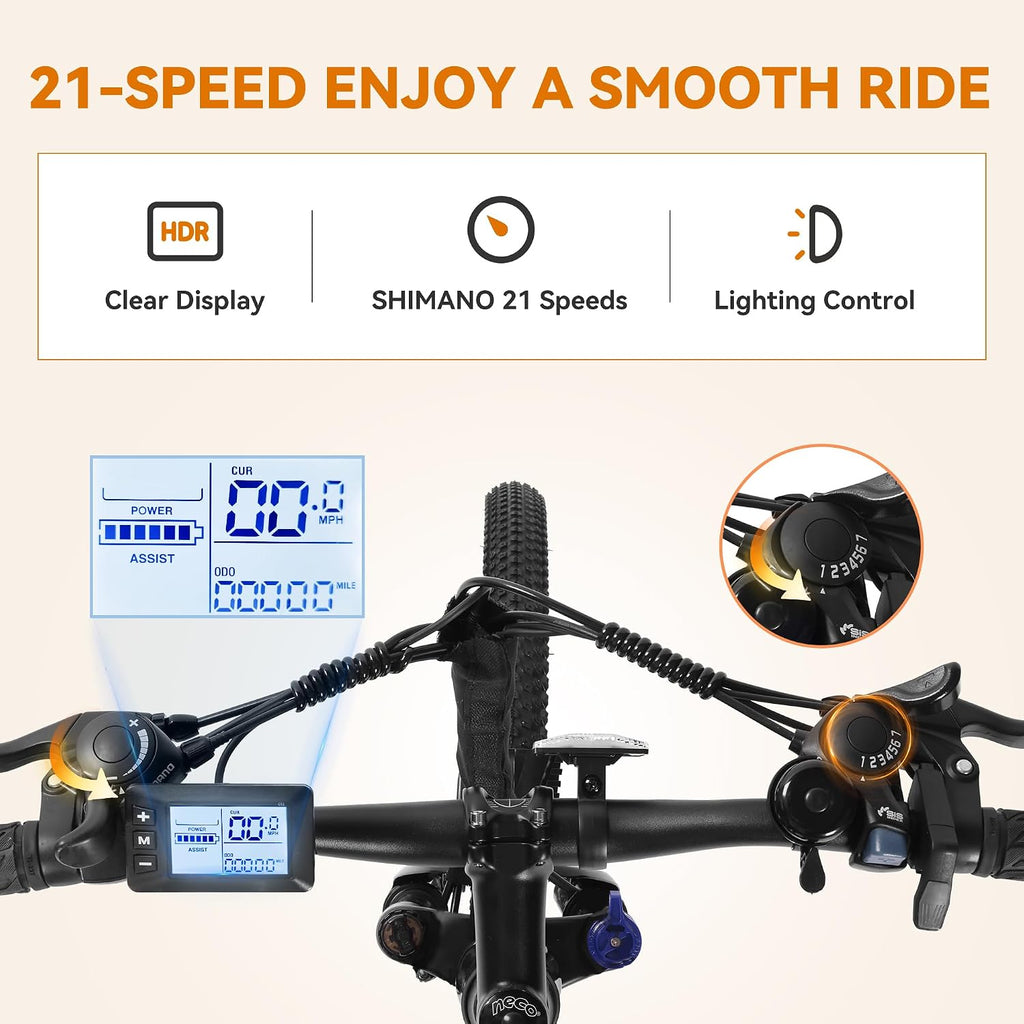 ACTBEST Apex Electric Bike for Adults, 21-Speed Electric Mountain Bike with 1200W Peak Motor, 28MPH Top Speed, 48V Removable Battery E Bike, 55-Mile Max Range Bicycle for Urban & Outdoor Use