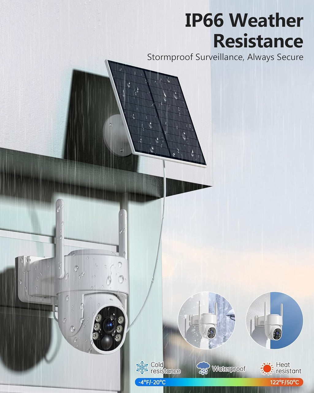 2K Security Camera System, 5GHz&2.4GHz WiFi Solar Wireless Cameras for Home Security, Wire-free Installation, AI Detection, Two-way Audio, Mobile alerts, SD/Cloud Storage, Color Night Vision, 4 Packs