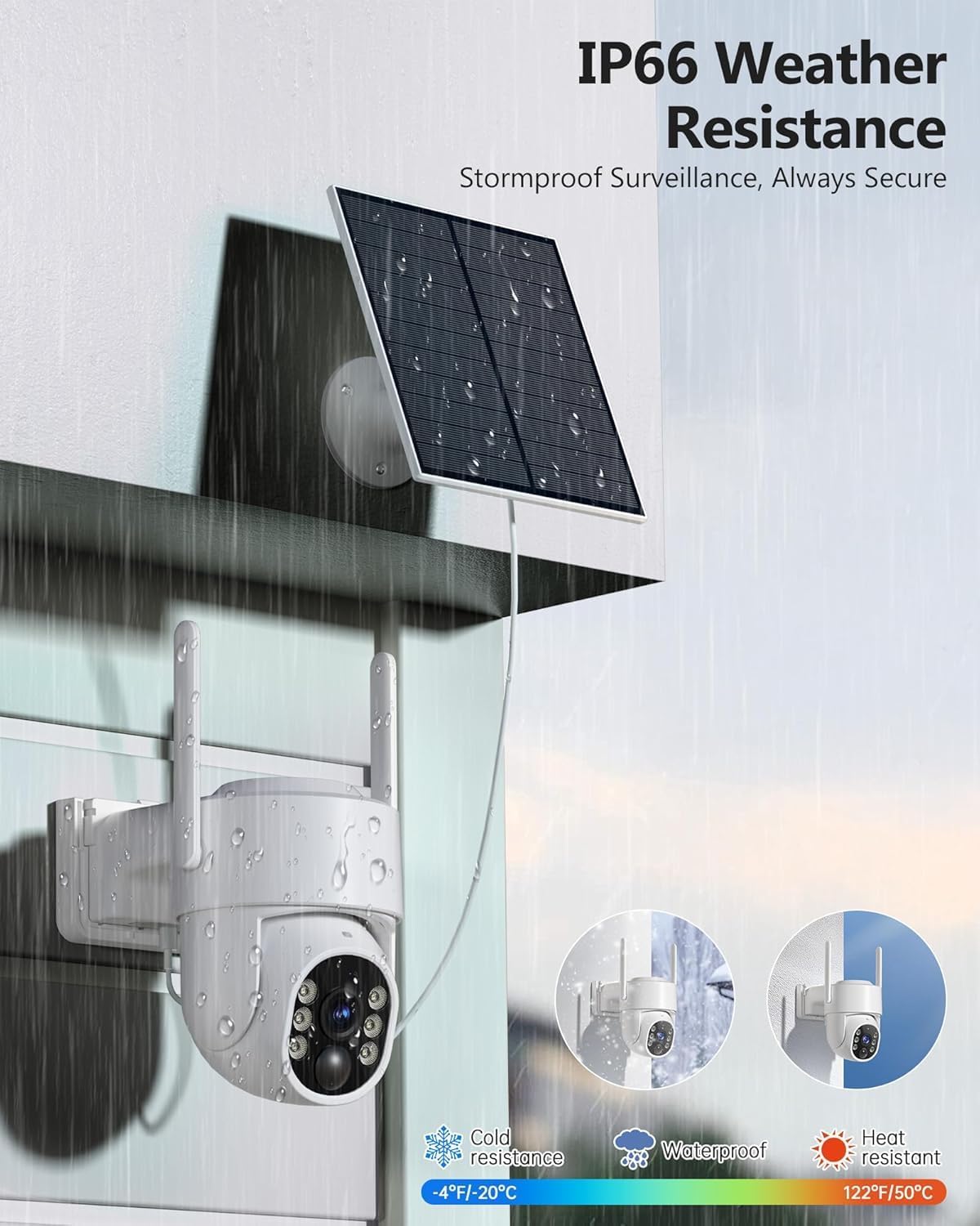 2K Security Camera System, 5GHz&2.4GHz WiFi Solar Wireless Cameras for Home Security, Wire-free Installation, AI Detection, Two-way Audio, Mobile alerts, SD/Cloud Storage, Color Night Vision, 4 Packs