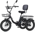 NARRAK Electric Tricycle for Adults,Fat Tire Folding Electric Trike,3 Wheels Electric Bicycle Bikes, Peak 700W/1100W Step-Thru Etrike with Removable Battery and Large Basket