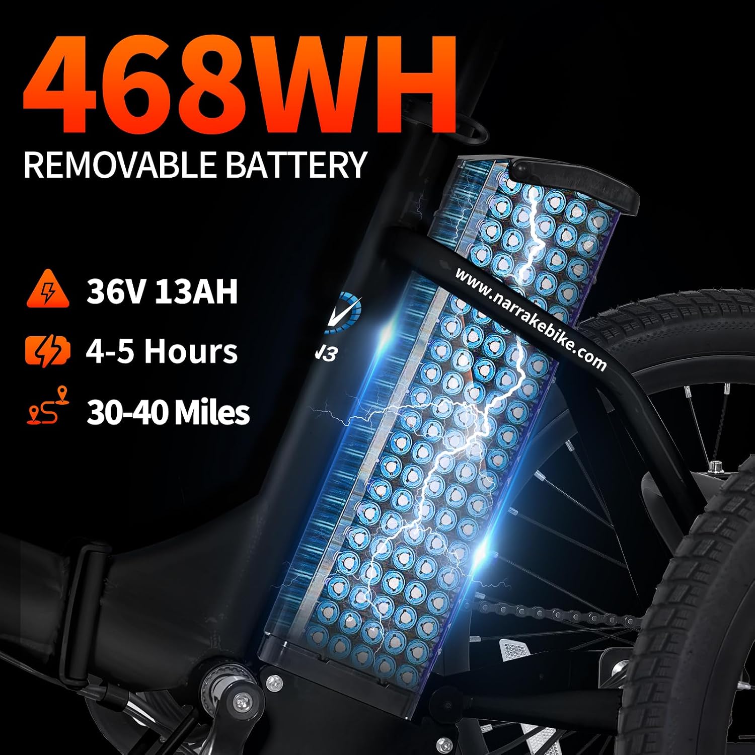 NARRAK Electric Tricycle for Adults,Fat Tire Folding Electric Trike,3 Wheels Electric Bicycle Bikes, Peak 700W/1100W Step-Thru Etrike with Removable Battery and Large Basket