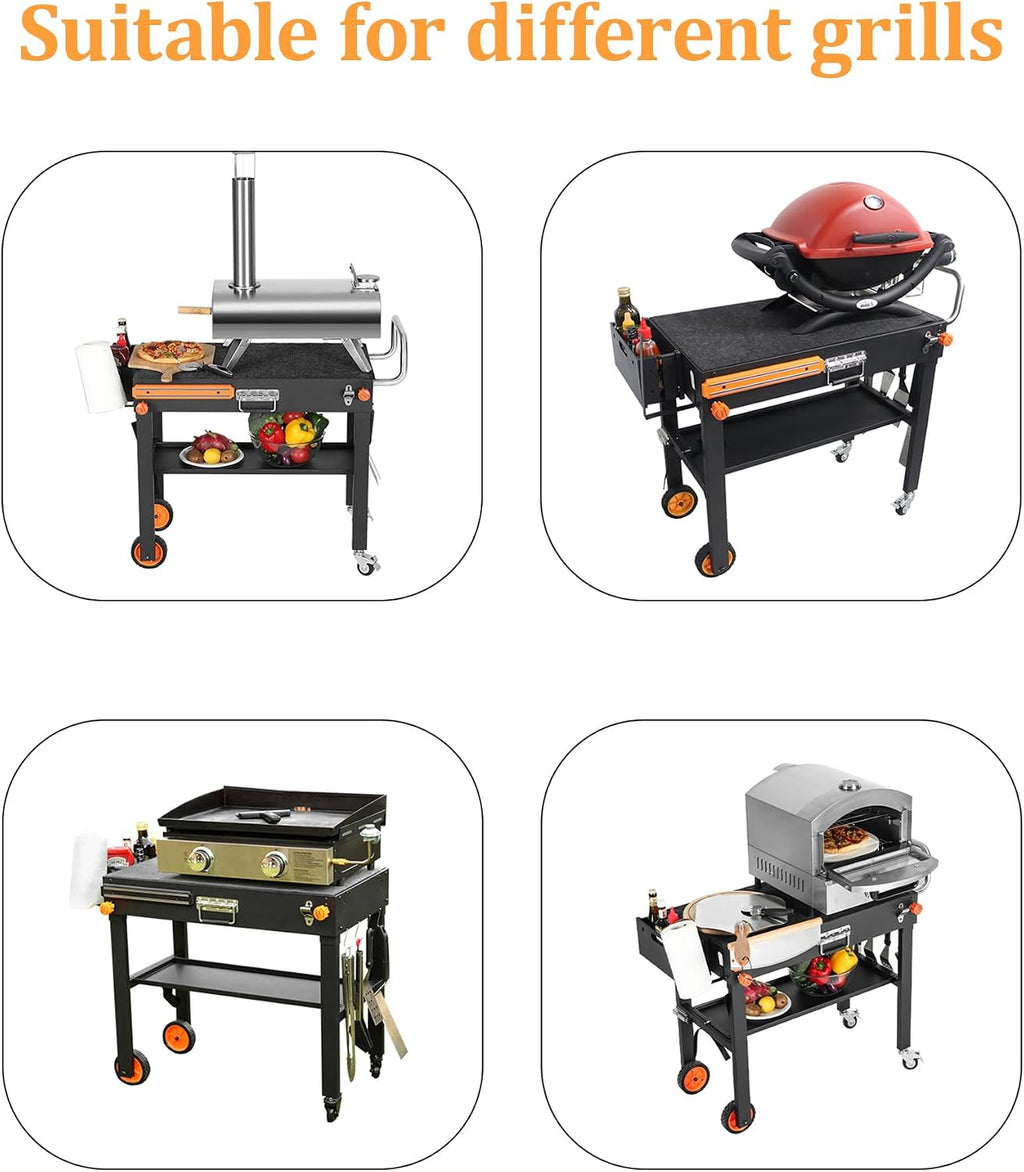 Grill Table For Blackstone Griddle 22 and 17 Inch, Grill Carts and 22 inch Griddle Cover, Foldable Quickly Blackstone Stand Suitable for Travel/Camping And Outdoor Meals
