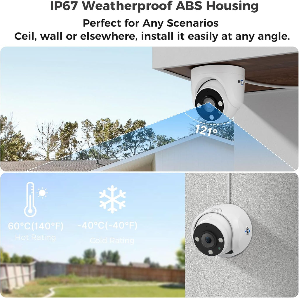 Hiseeu 16 Channel 3K Wired Security Camera System with Smart Dual Light,Audio,Person/Vehicle Detection,121°Wide View,5MP 16CH DVR,12PCS 5MP IP67 Outdoor CCTV Cameras,3TB HDD for 24/7 Surveillance