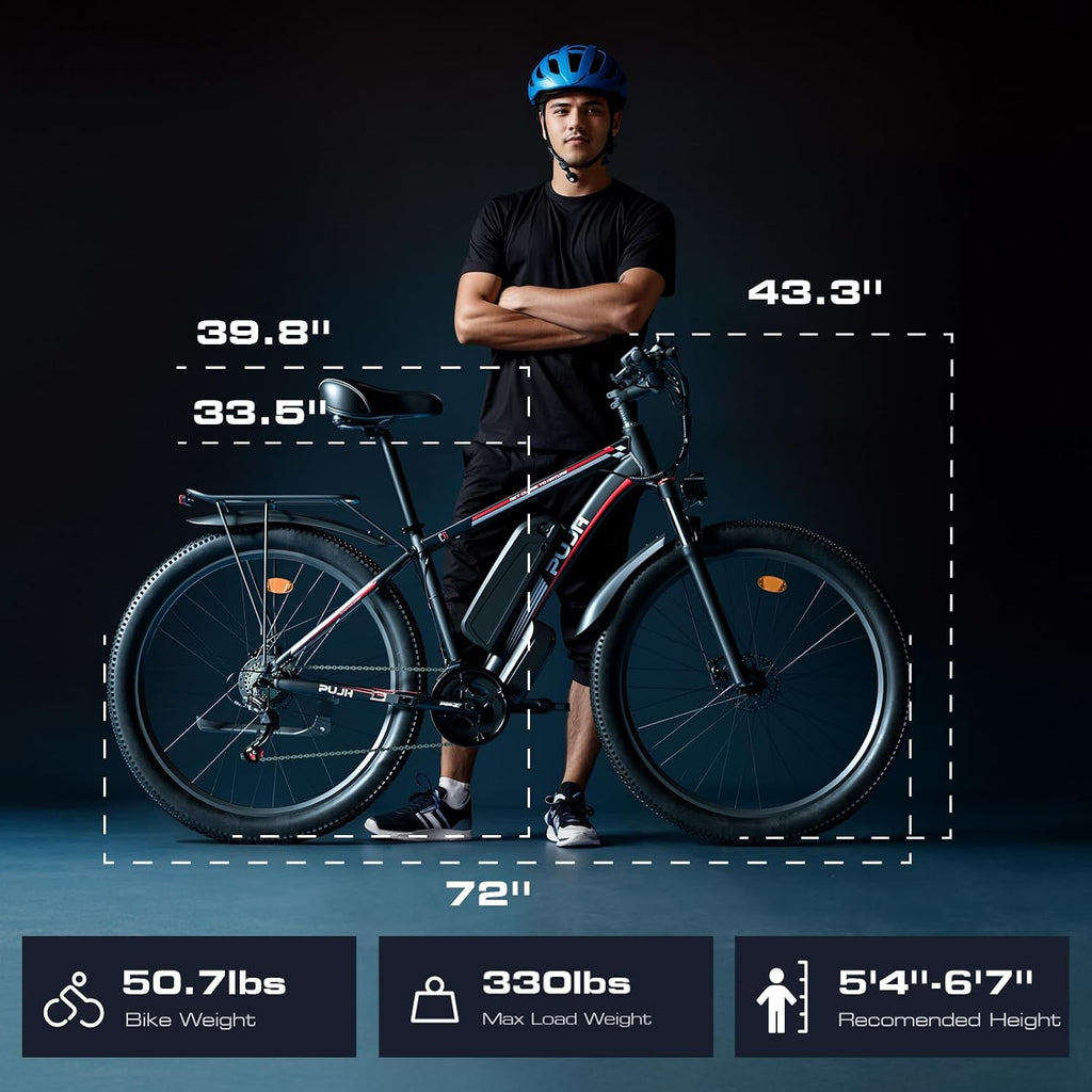 2000W Peak Electric Bike for Adults, 48V 17.5Ah 840Wh 29'' Tires Max 34 mph 30-80 Miles Range City Commuting Class3 Ebike Front Suspension Disc Brake for Off-Road Riding