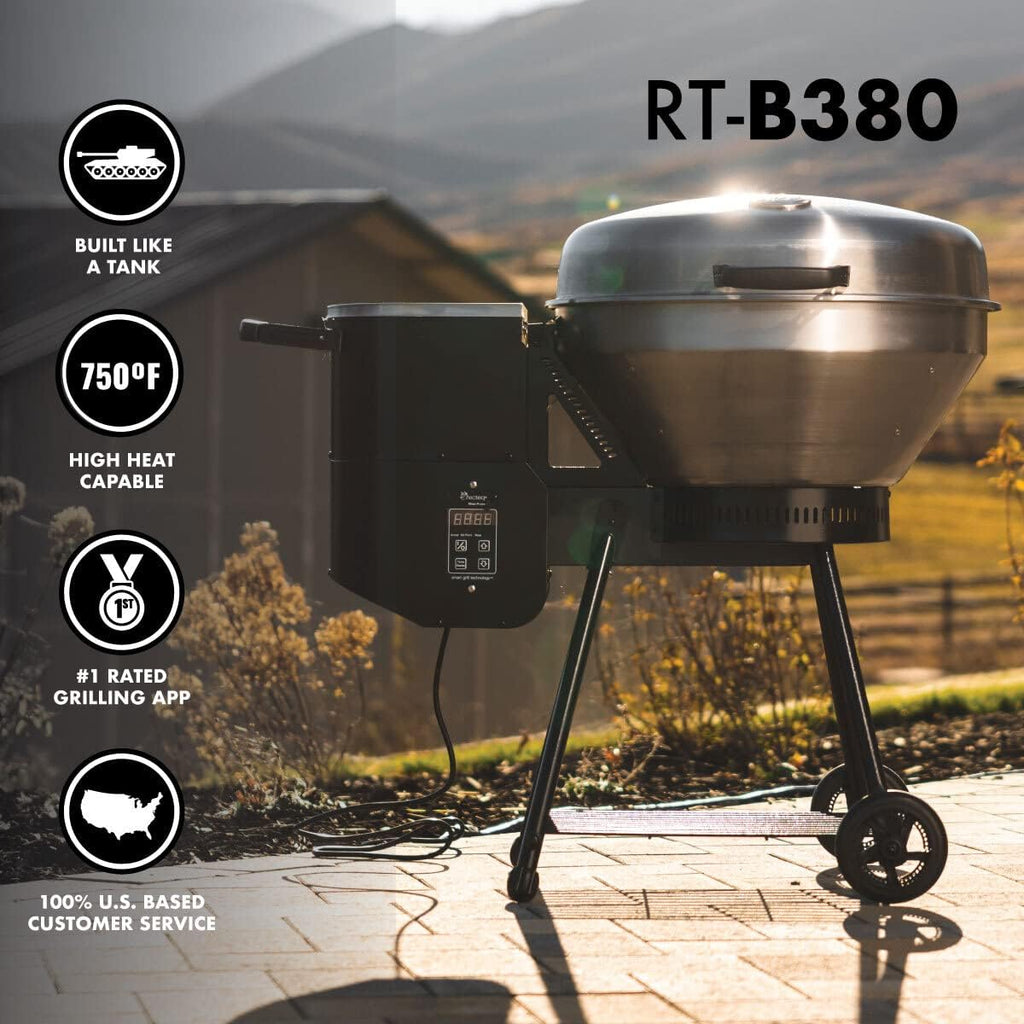 recteq Pellet Grill RT-B380 Bullseye + Grilling Basics Bundle, BBQ, Outdoor, and Electric Pellet Smoker Grill, Electric Smokers, Uses 100% Wood Pellets for Ribs, Brisket, Chicken, Sear, Smoke