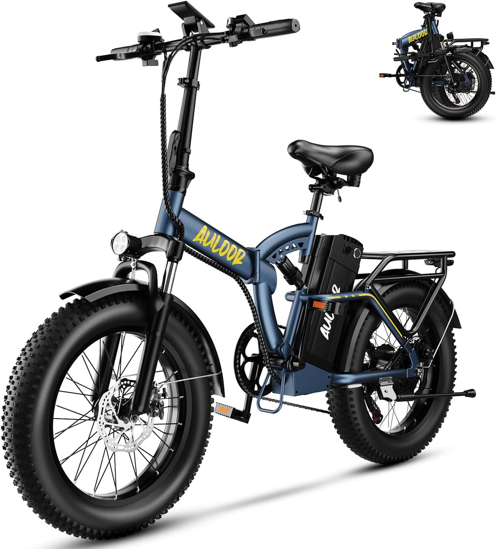 Folding Electric Bike for Adults and Seniors, 1000W Motor 48V 20AH Battery 30MPH 80 Miles, 20' Fat Tire All Terrain Ebike, 7-Speed Commuter E Bike, Step-Thru Electric Bicycle for Women and Teens